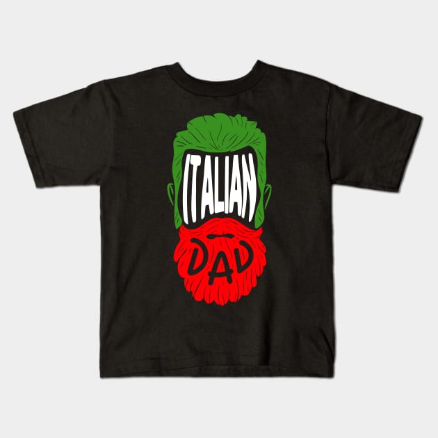 Italian Dad - Tattooed and Bearded T-Shirt Kids T-Shirt by biNutz